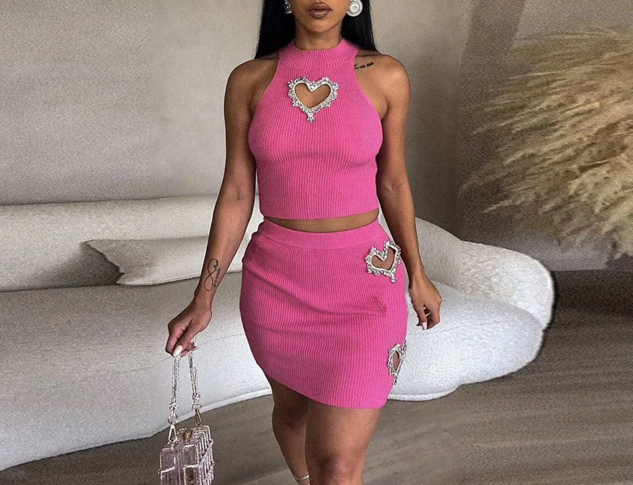 Women heart 2 piece set - Youmibeautystore