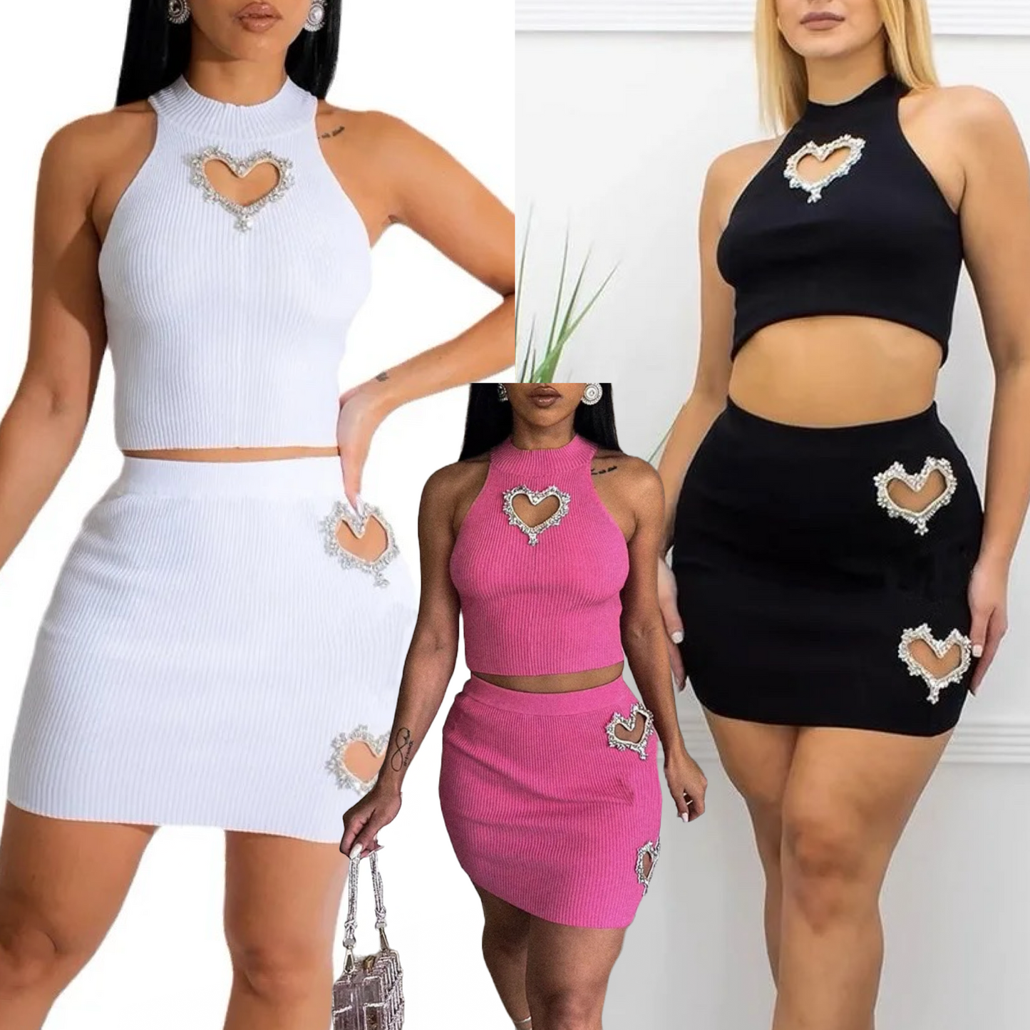 Women heart 2 piece set - Youmibeautystore