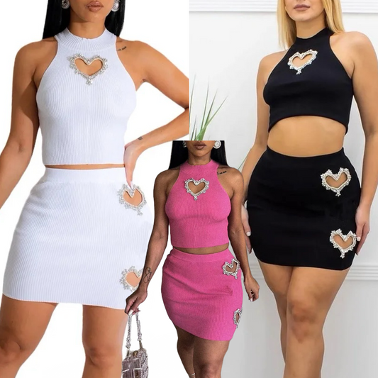 Women heart 2 piece set - Youmibeautystore