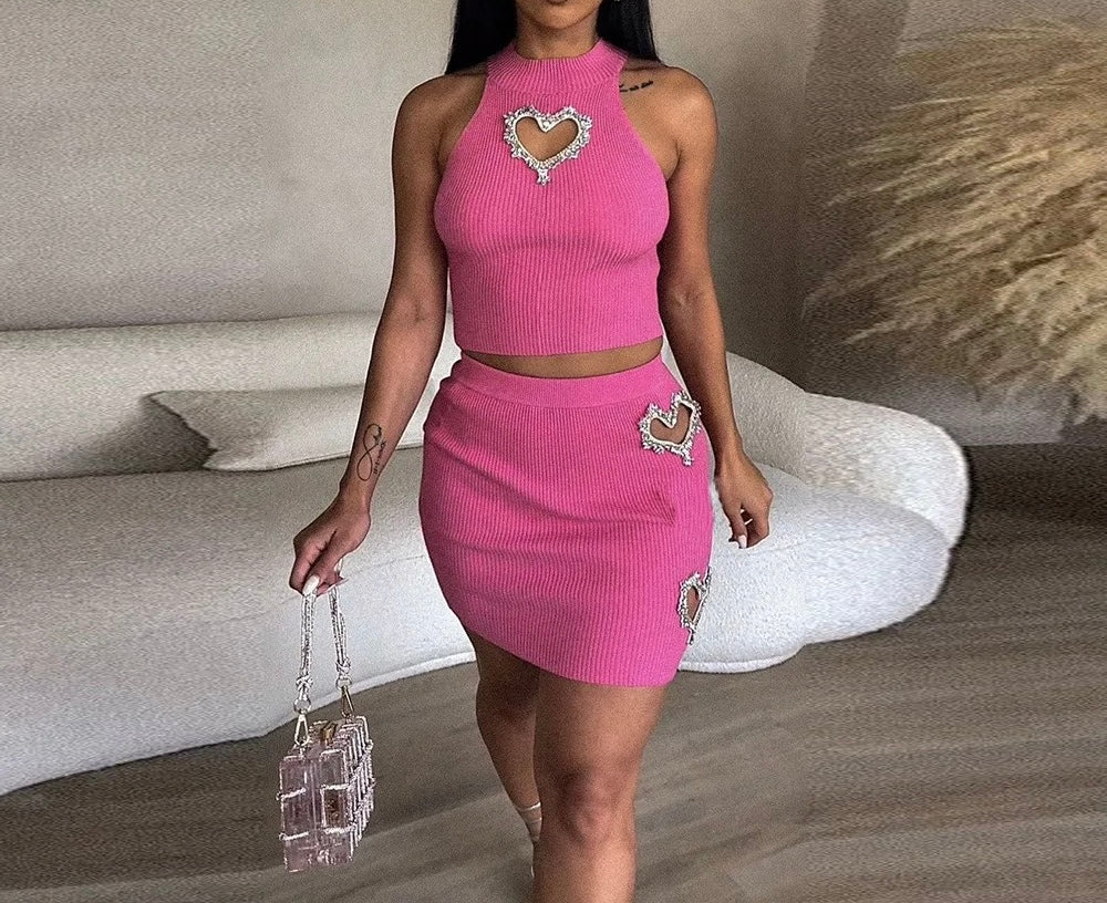 Women heart 2 piece set - Youmibeautystore