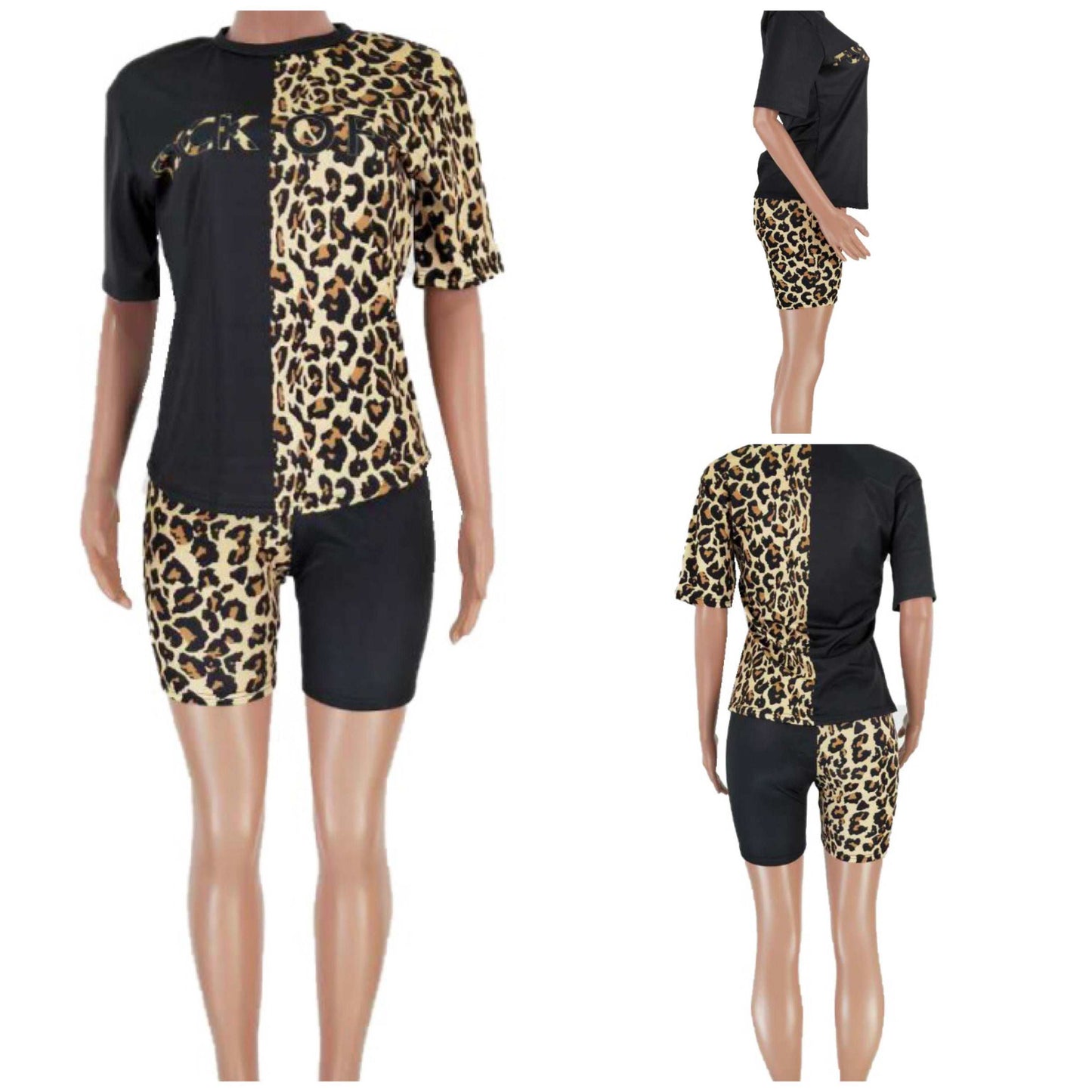 Leopard print 2 piece set - Youmibeautystore