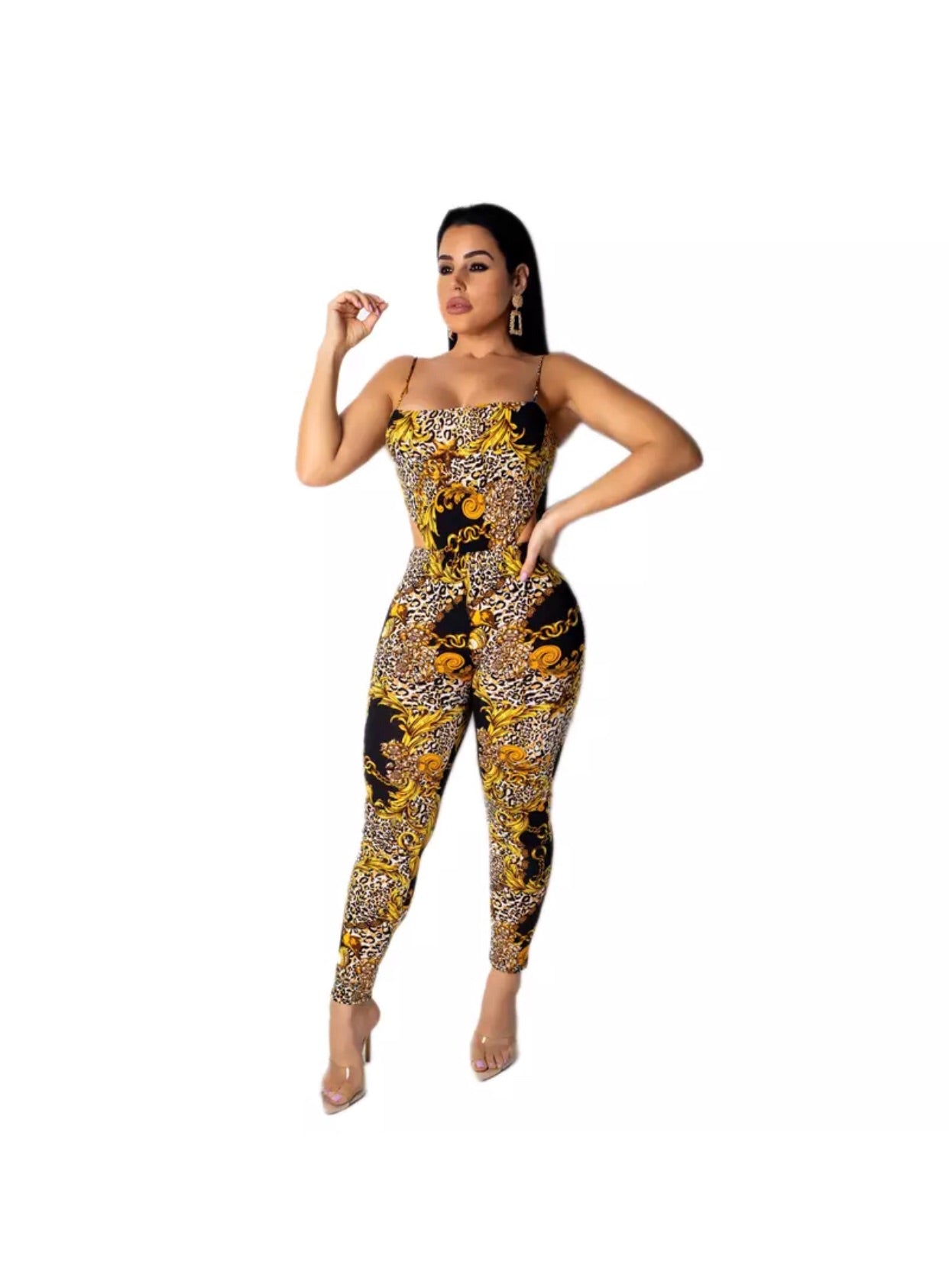 Women Sexy Leopard Printed Long Jumpsuit - Youmibeautystore